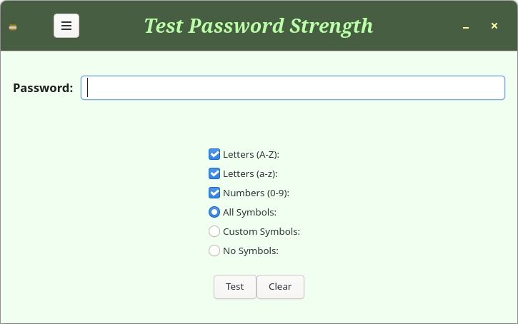 A screenshot of the PassTest program.